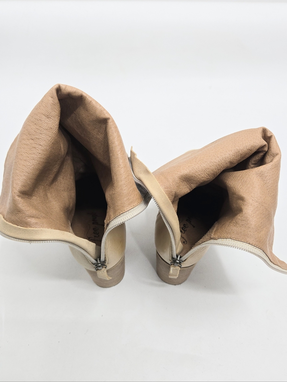 Free People Elle‎ Boots Slouchy Natural Cream Leather - Picture 10 of 15